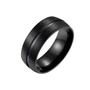 8MM Matte Black Stainless Steel Ring - Men's Fashion Jewelry - Wholesale for Men