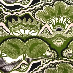 1960s Abstract Foliage Fabric