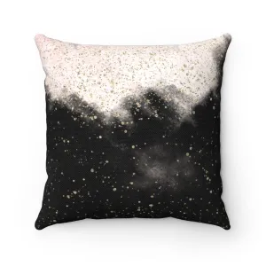 Abstract Boho Pillow Cover | Black Cream Gold