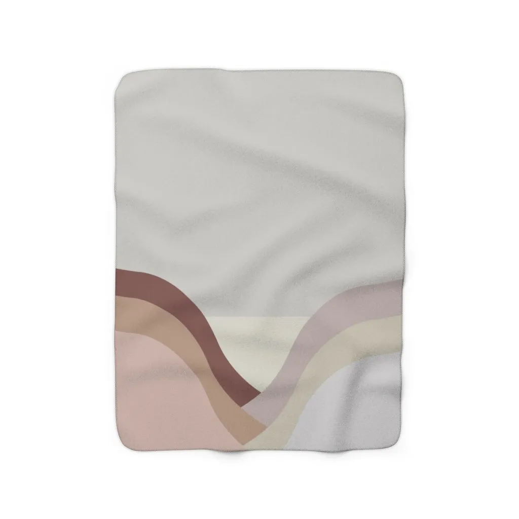 Abstract Comfy Blanket | Red Beige Mauve