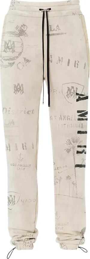 Amiri Army Stencil Sweatpant 'Alabaster', white