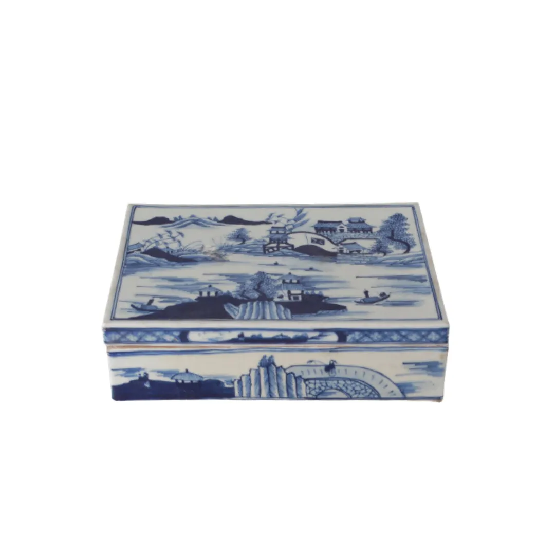 Blue and White Canton Square Box