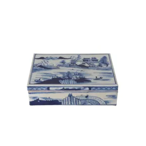 Blue and White Canton Square Box