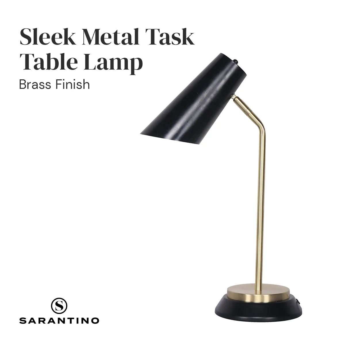 Brass Finish Table Lamp with Unique Shade and Dual-Base