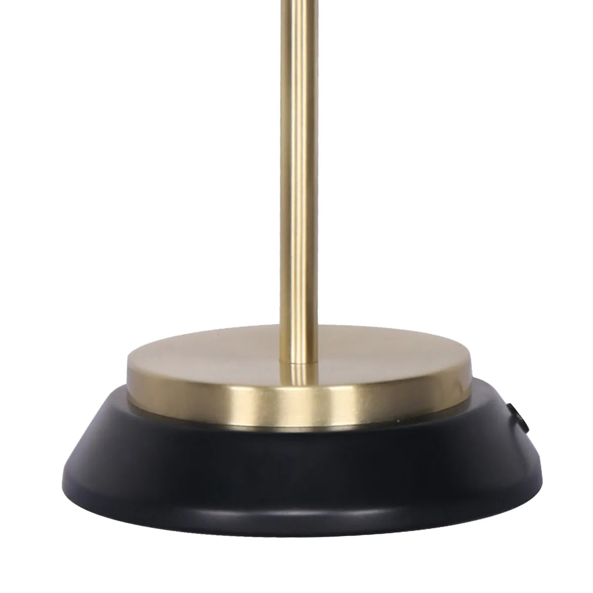 Brass Finish Table Lamp with Unique Shade and Dual-Base