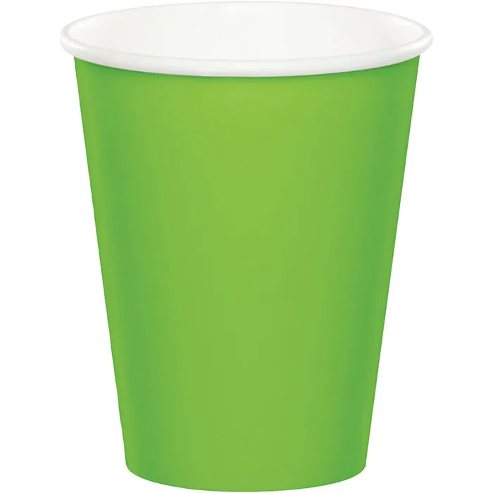 Bulk Fresh Lime Green Value Friendly 9 oz Hot & Cold Paper Cups (96 per Case)