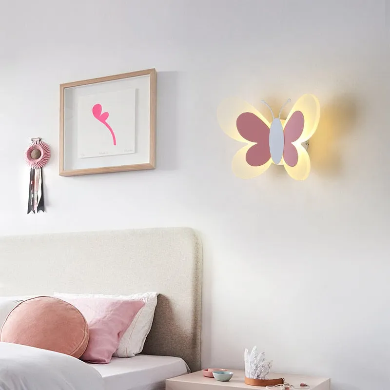 Butterfly-Shaped Led Wall Lamp Acrylic Decorative Lighting for Kid's Room