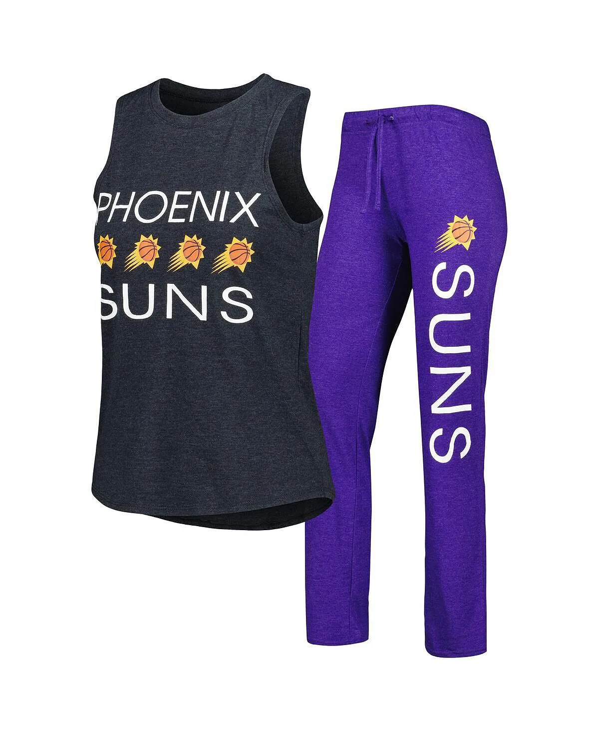 Concepts Sport Women's Phoenix Suns Team Purple and Black Sleepwear Set