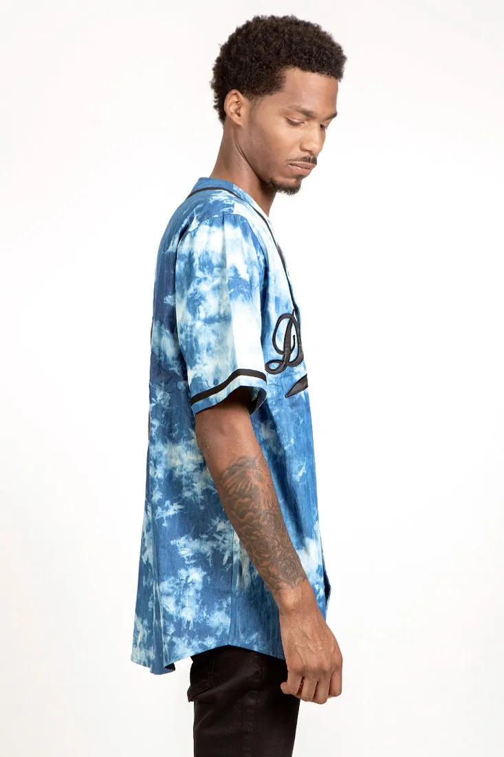 Death Row Records x King Ice - Tie-Dye Baseball Jersey