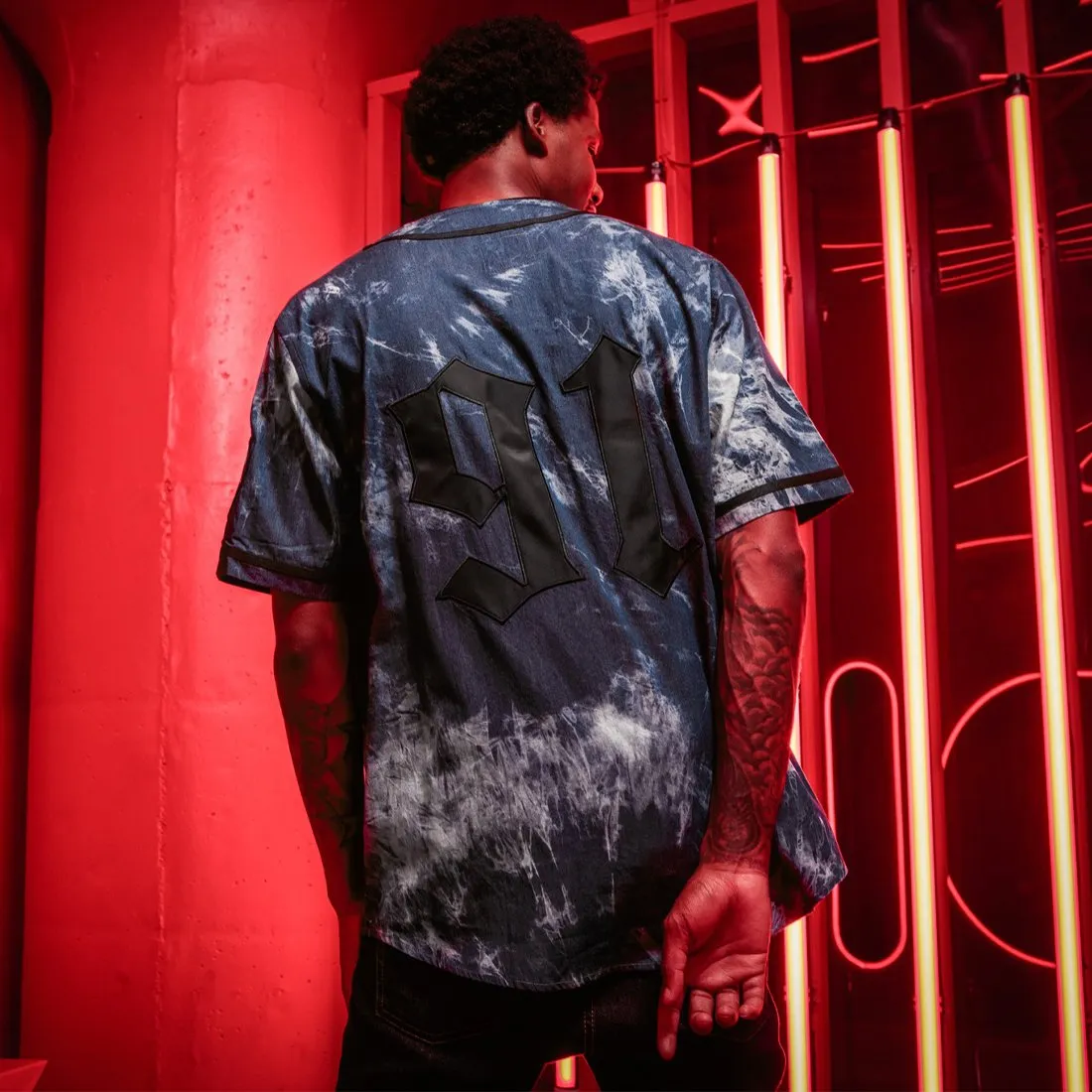 Death Row Records x King Ice - Tie-Dye Baseball Jersey