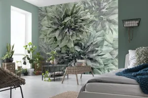 Emerald Flowers Mural Wallpaper