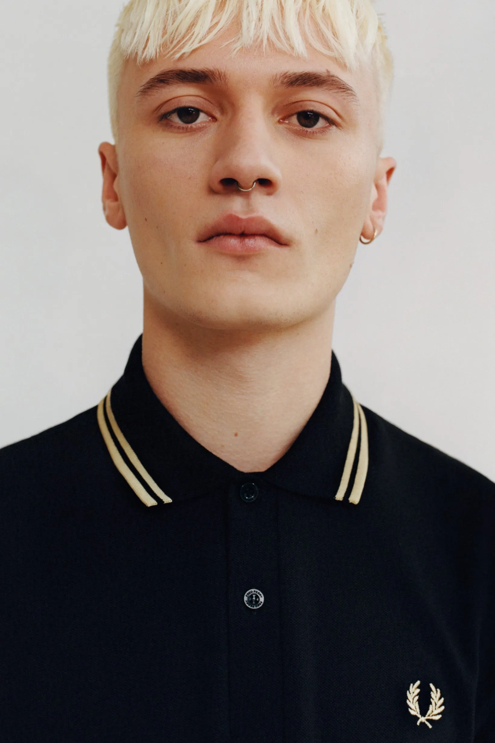 Fred Perry Twin Tipped Polo Black / Gold Champagne