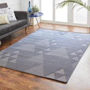 Geometric Triangle Pattern Area Rug (Grey/Cream, 120x170cm)