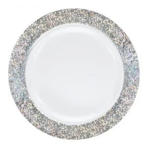 Glitter - Silver - 7.5" Plate (Case Qty: 120)