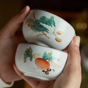 Gohobi Hand-painted Ceramic Vegetables Tea Cup