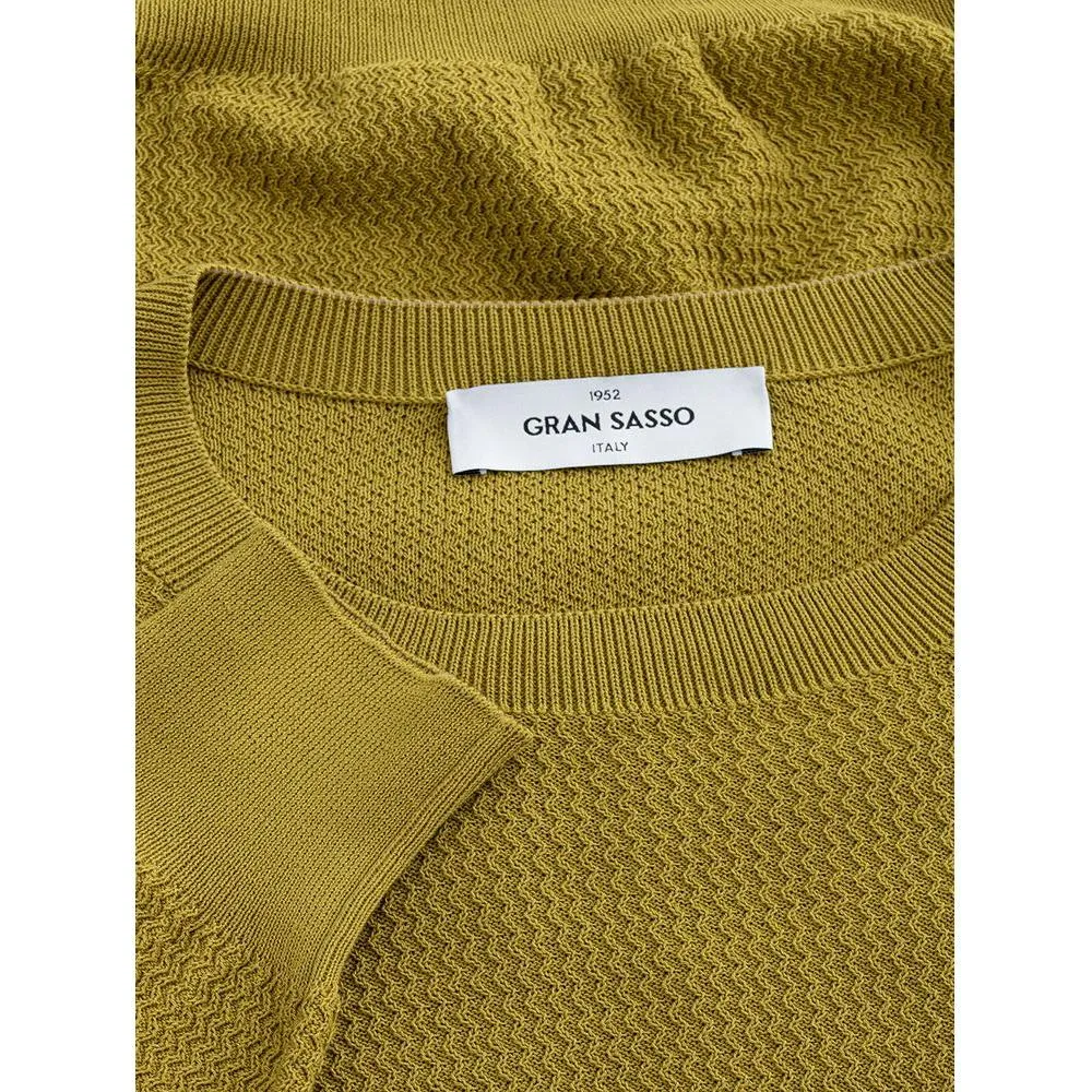 Gran Sasso Elegant Green Cotton Sweater for Men