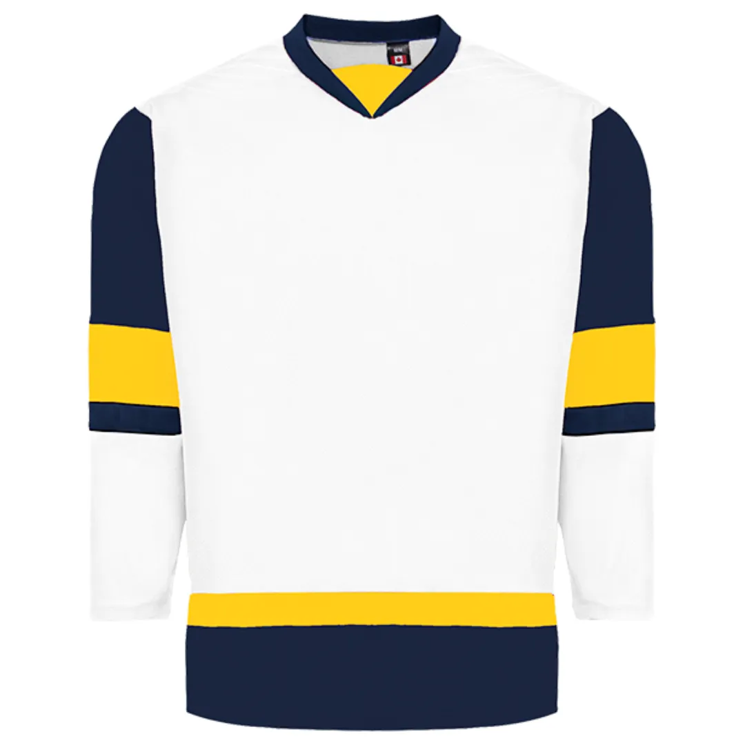 Kobe 5200 White/Navy/Gold Midweight League Hockey Jersey