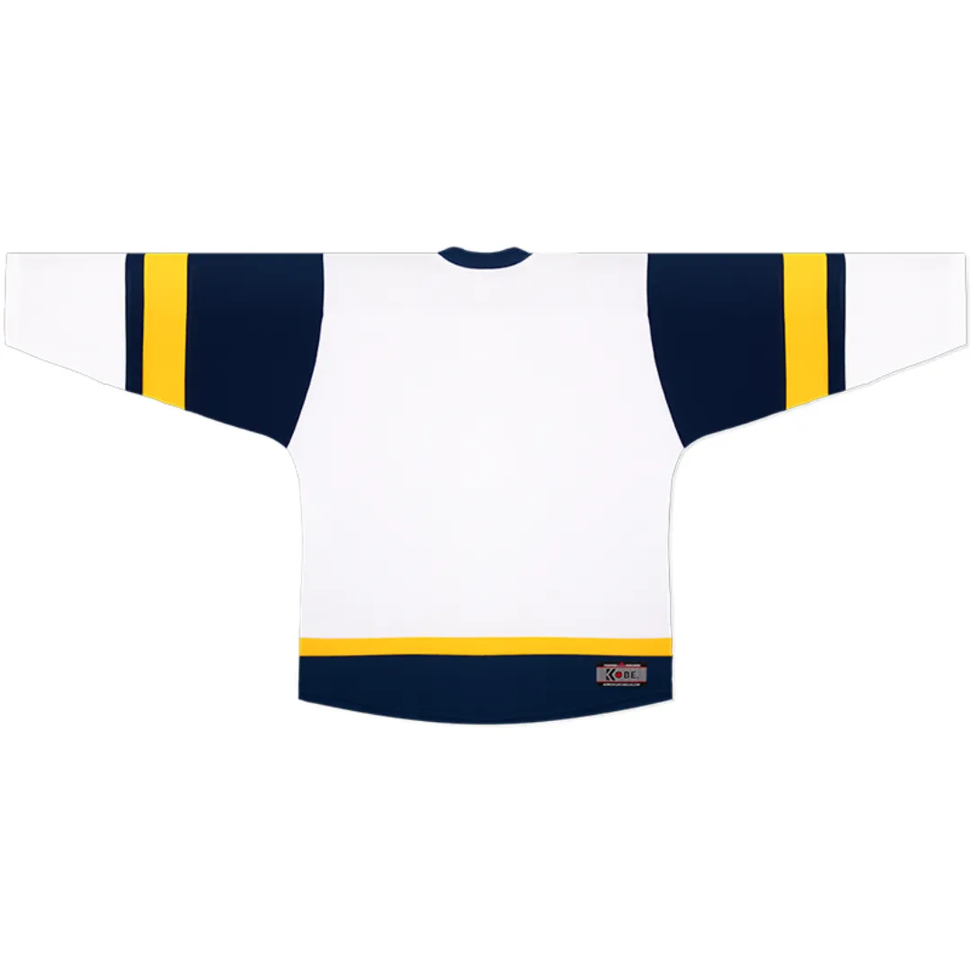 Kobe 5200 White/Navy/Gold Midweight League Hockey Jersey