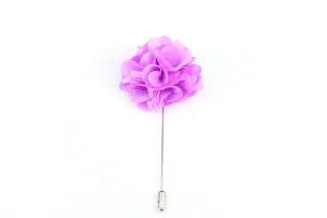 Lavender Satin Blend Flower Lapel Pin