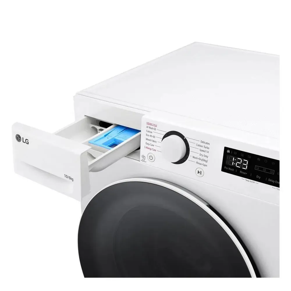 LG FWY606WWLN1 10kg/6kg 1400 Spin Washer Dryer - White