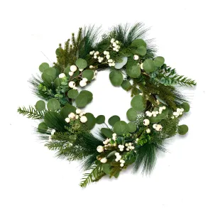 Made for Minimax Mix Leaf Berry Wreath White 60cm