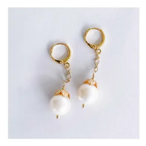 MEH Freshwater Pearls with Gold Accents Earrings