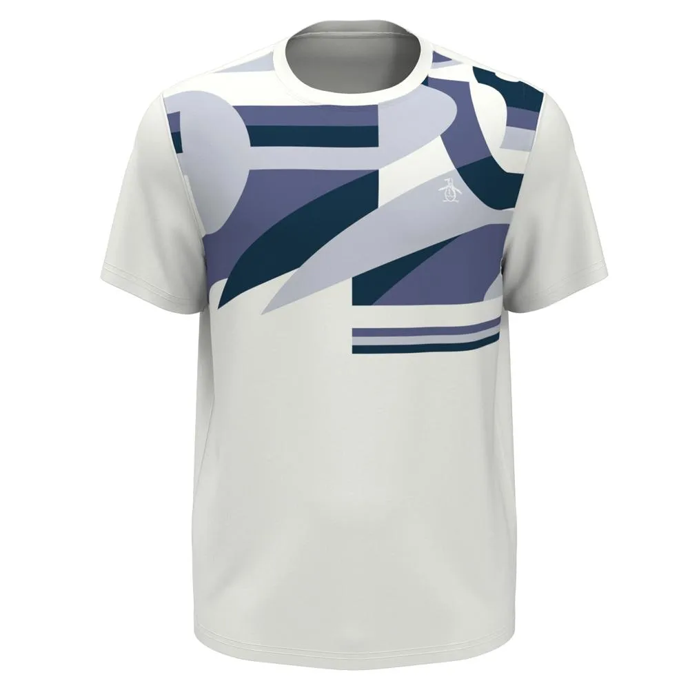 Men`s Abstract Block Tennis Top Bright White