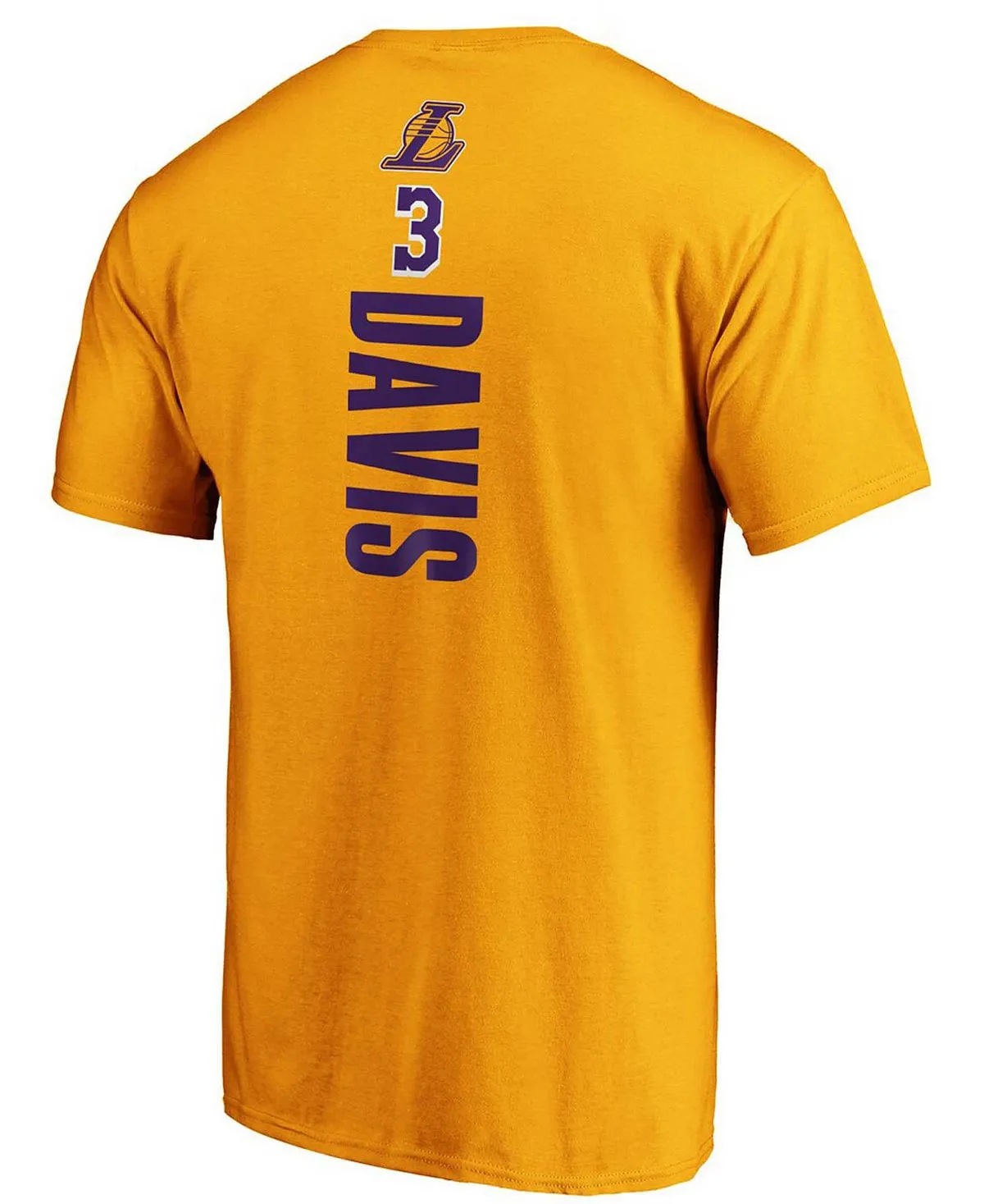 Men's Los Angeles Lakers Playmaker's Name and Number T-Shirt gold anthony davis fanatics