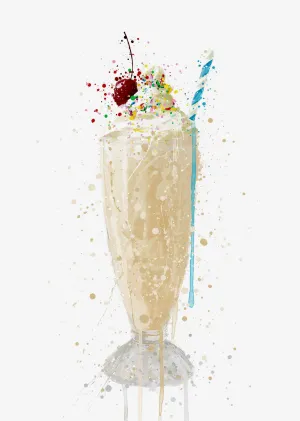 Milkshake Wall Art Print ‘Classic Vanilla’