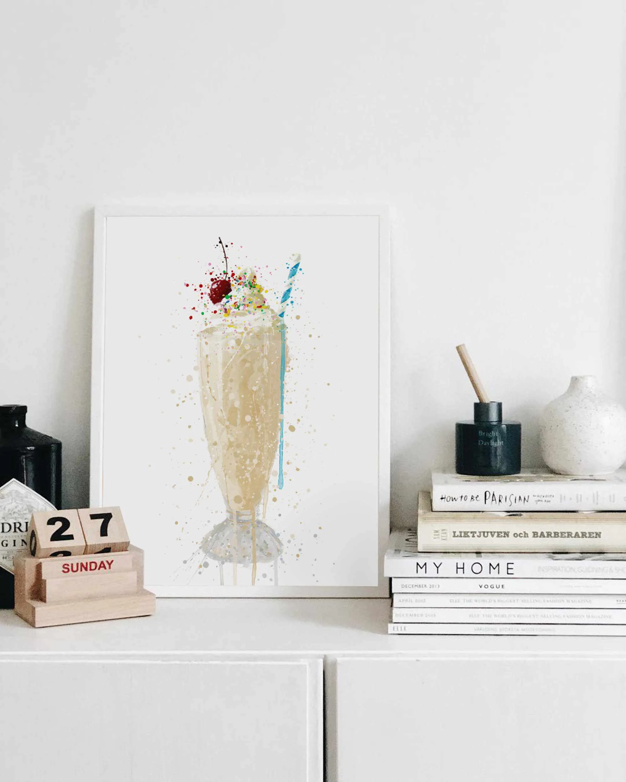 Milkshake Wall Art Print ‘Classic Vanilla’