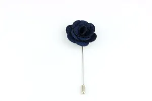 Navy Blue Flower Lapel Pin