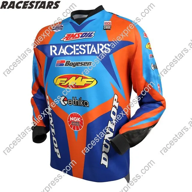 RACESTARS Motocross MTB Jersey Men Motorcycle Mountain Bike Team Downhill Jersey MTB Offroad DH MX Bicycle Long Motorcycle Shirt