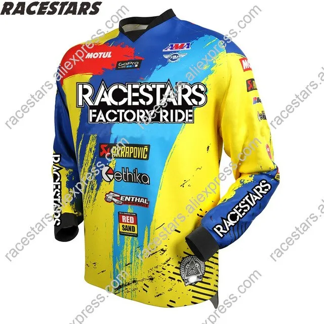 RACESTARS Motocross MTB Jersey Men Motorcycle Mountain Bike Team Downhill Jersey MTB Offroad DH MX Bicycle Long Motorcycle Shirt