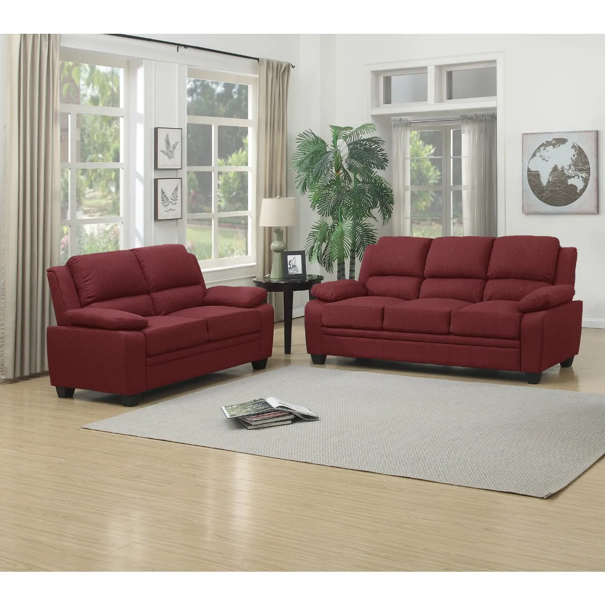 Red Fabric Sofa