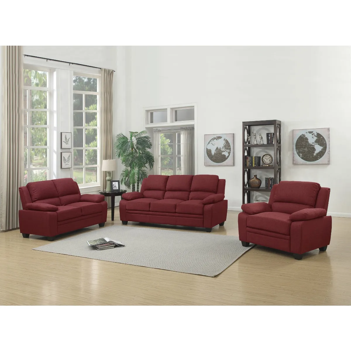 Red Fabric Sofa