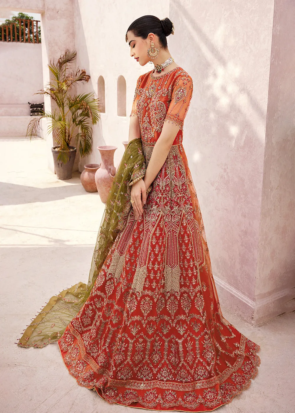 Rust Maxi Dress | Emaan Adeel | Mirha Wedding Edition '23 | MH-208