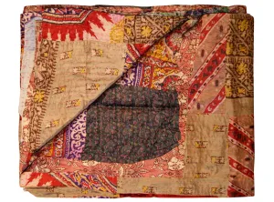 Taj Hotel Home Decor Kantha Silk Throw | 50"x70" | 5