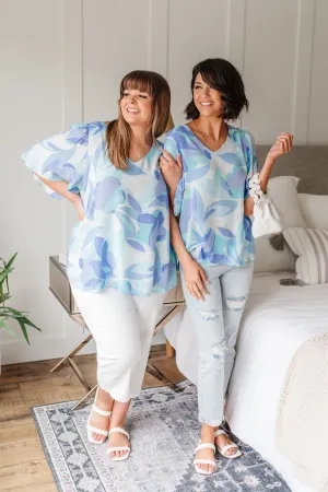 The Tropics Top In Blue