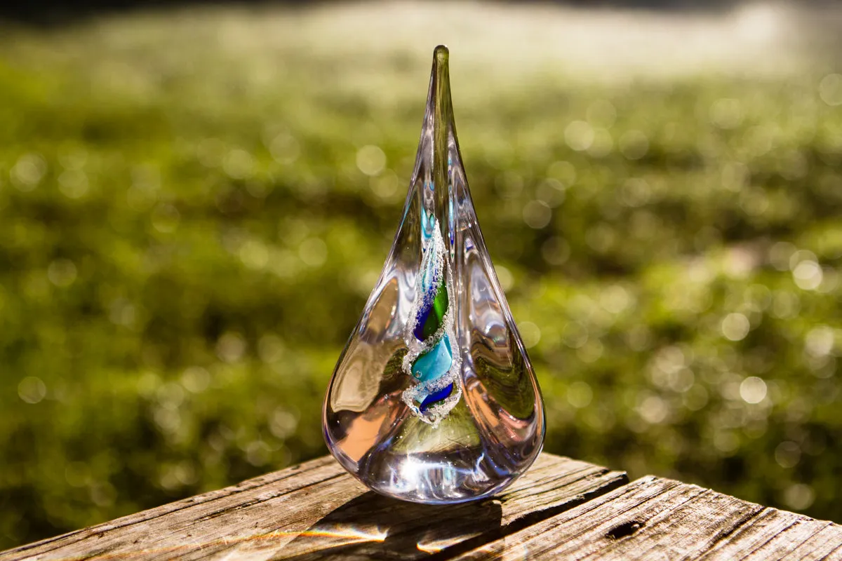 Tri-Color Pyramid Flame with Cremation Ash