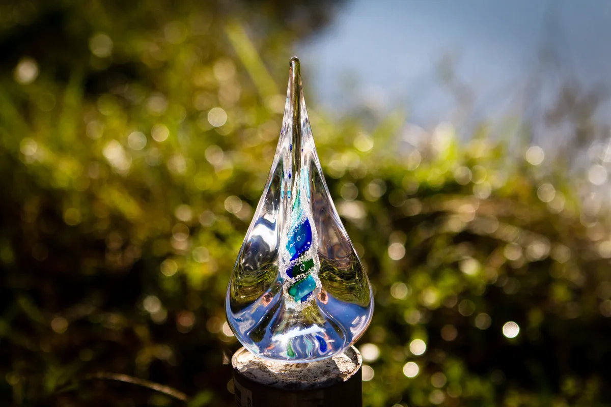 Tri-Color Pyramid Flame with Cremation Ash