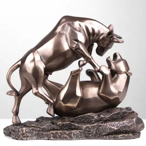 Wall Street Bull and Bear Statue (Cold Cast Bronze Sculpture)