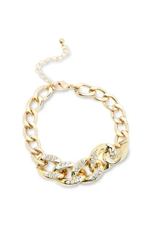 Women Rhinestone Golden Bracelet