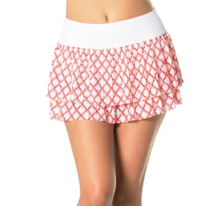 Women's Classic Grid Pleated Tennis Skort White