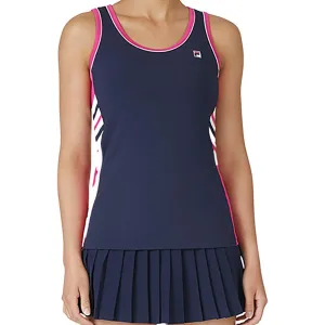 Womens Heritage Full Coverage Tennis Tank Fila Navy and Fuchsia Purple